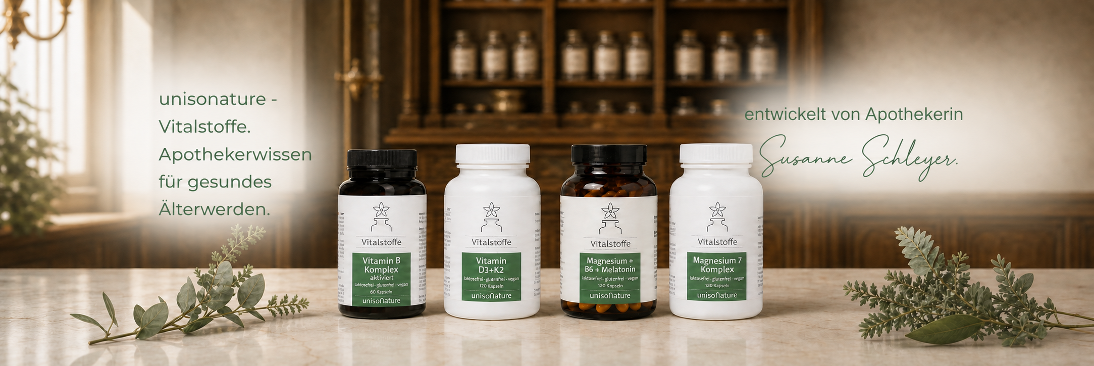 unisonature Vitalstoffe aus Apothekerhand - Produktbanner